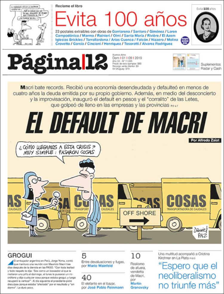 Portada de Página/12 (Argentina)