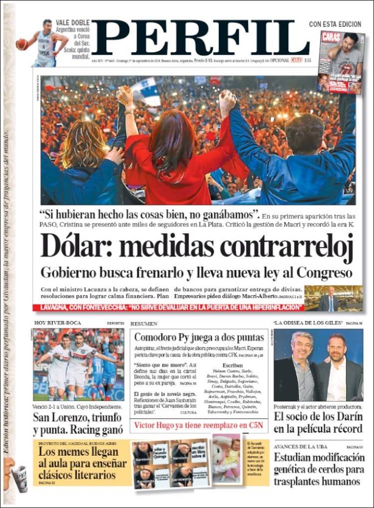 Portada de Diario Perfil (Argentina)