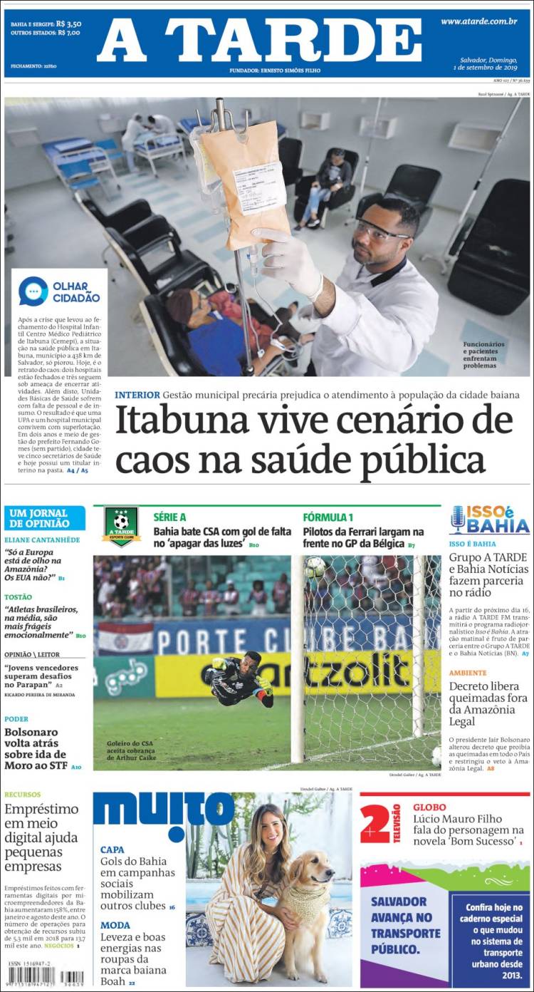 Portada de Diário A Tarde (Brasil)