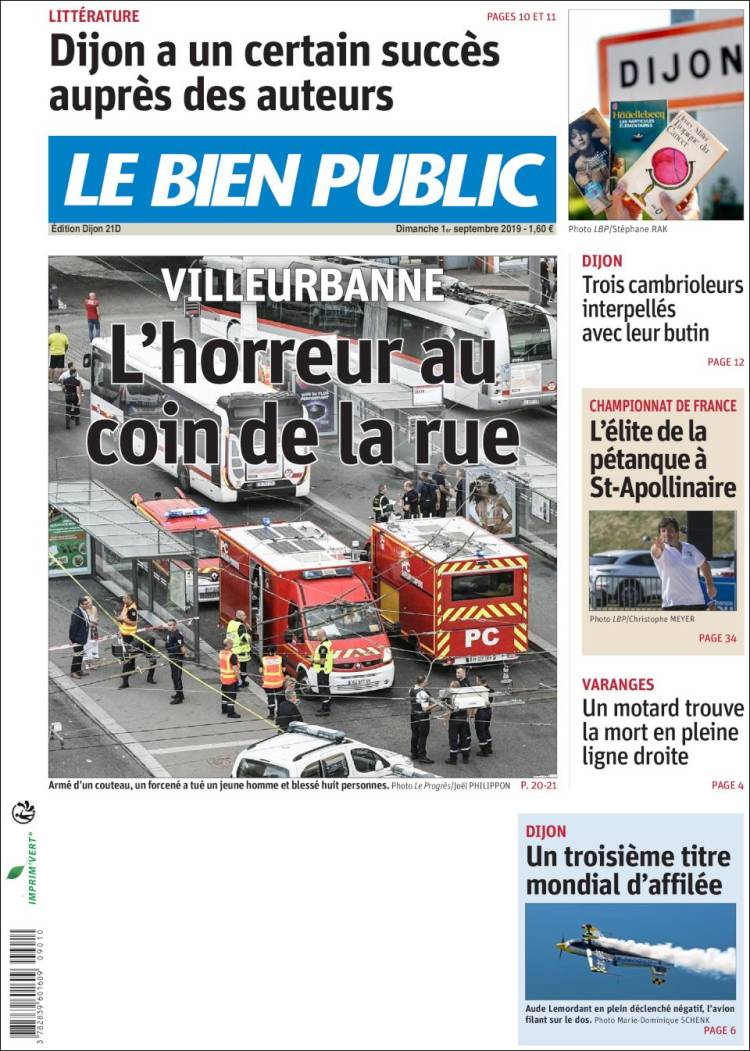 Portada de Le Bien Public (Francia)