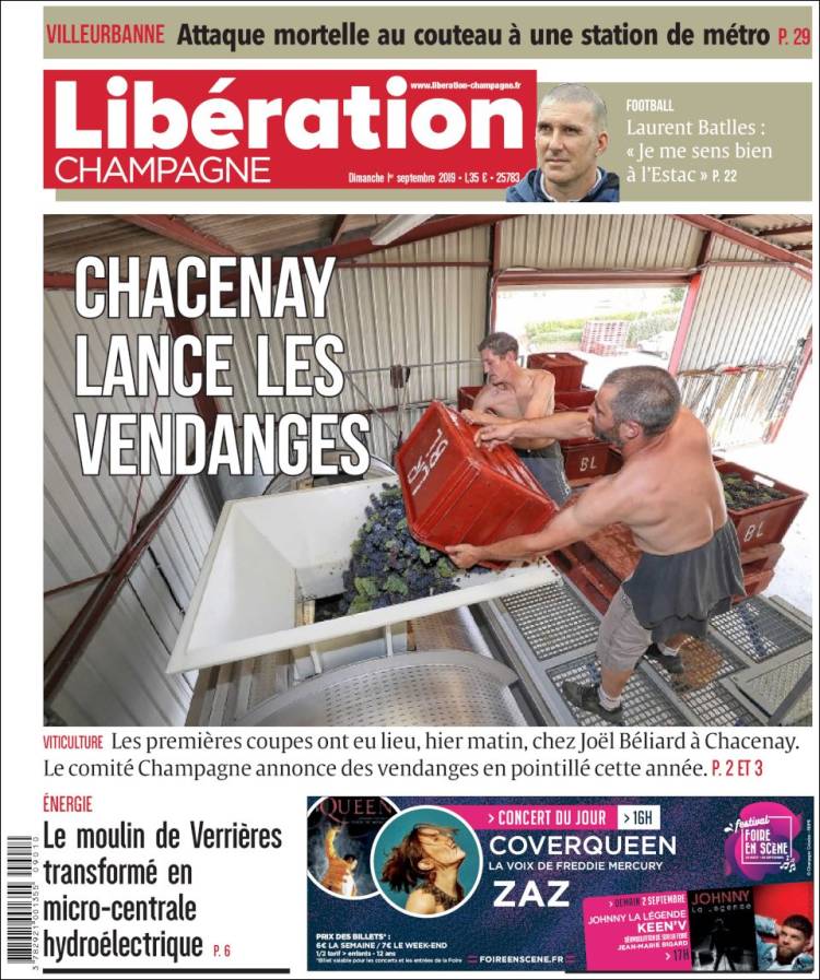 Portada de Libération Champagne (Francia)
