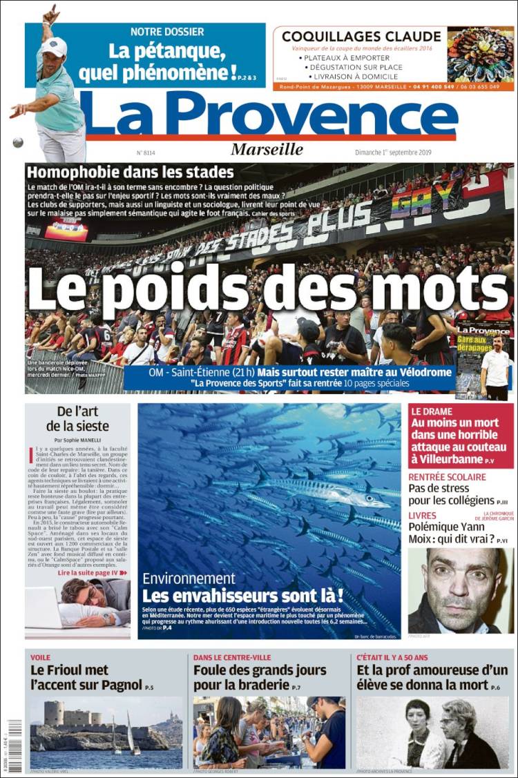 Portada de La Provence (Francia)