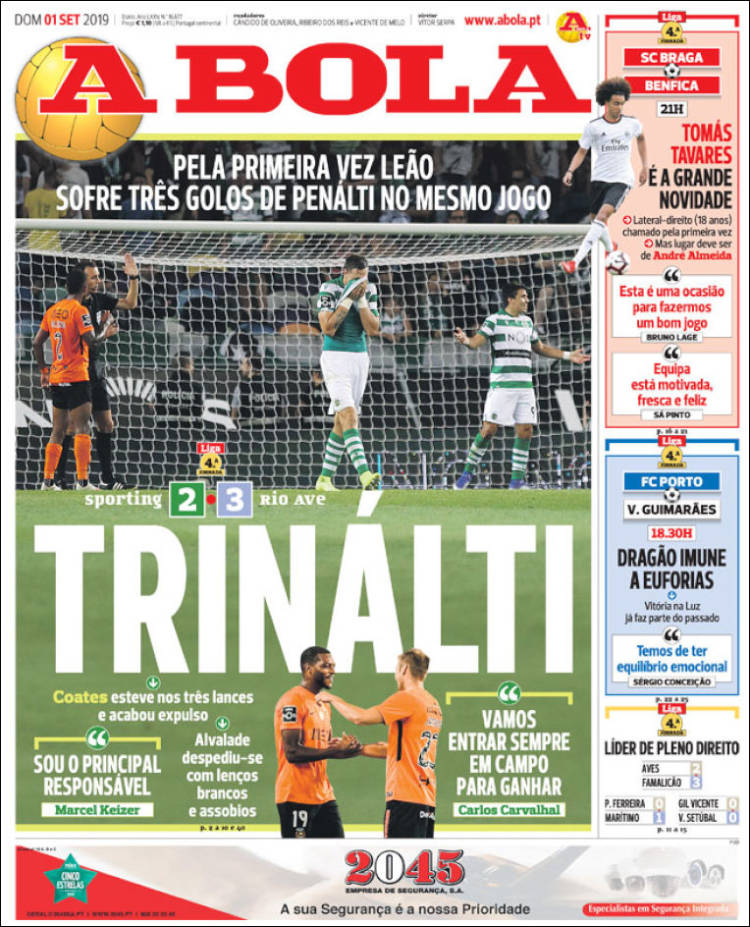 Portada de A Bola (Portugal)