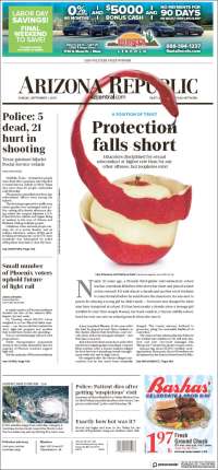 Portada de Arizona Republic News (USA)