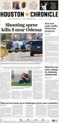 Portada de Houston Chronicle (USA)