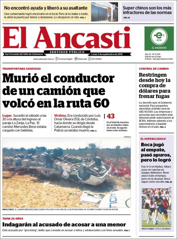 Portada de El Ancasti (Argentina)