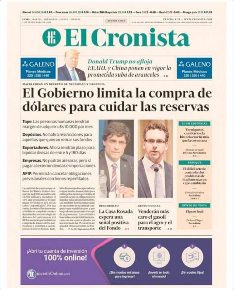 Portada de El Cronista Comercial (Argentina)