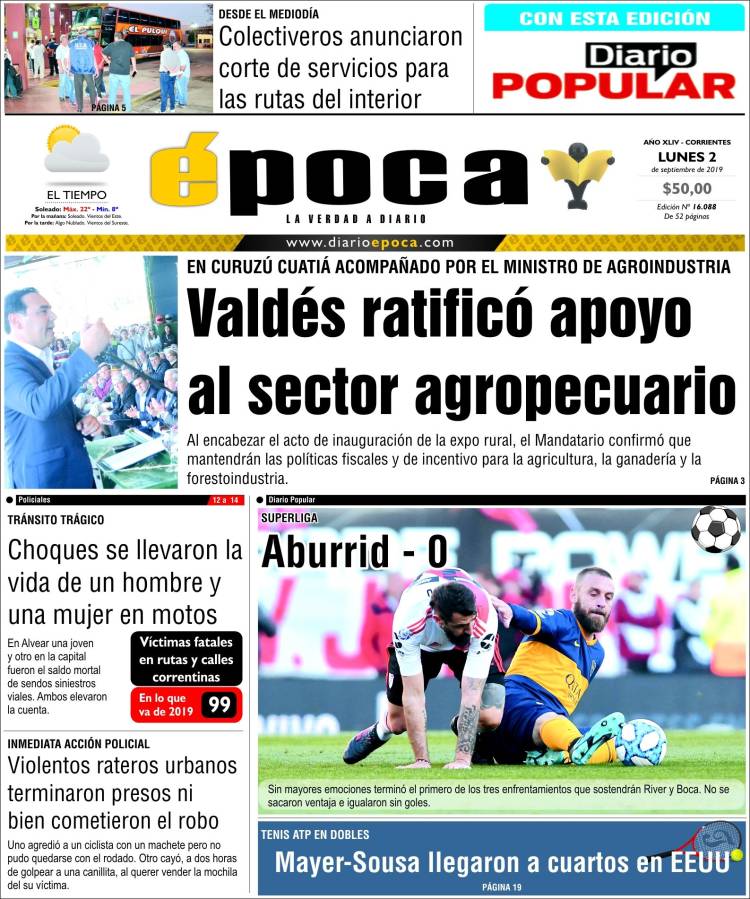 Portada de Diario Época (Argentina)