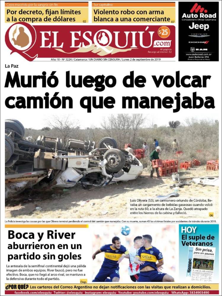 Portada de El Esquiu (Argentina)