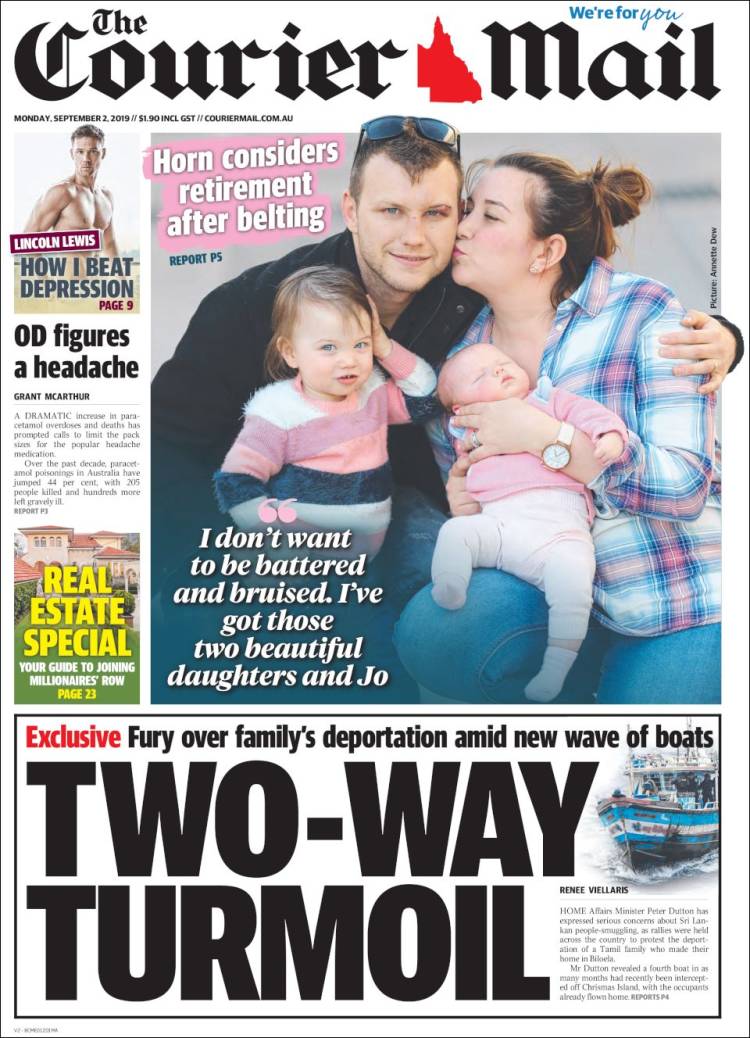 Portada de The Courier-Mail (Australia)