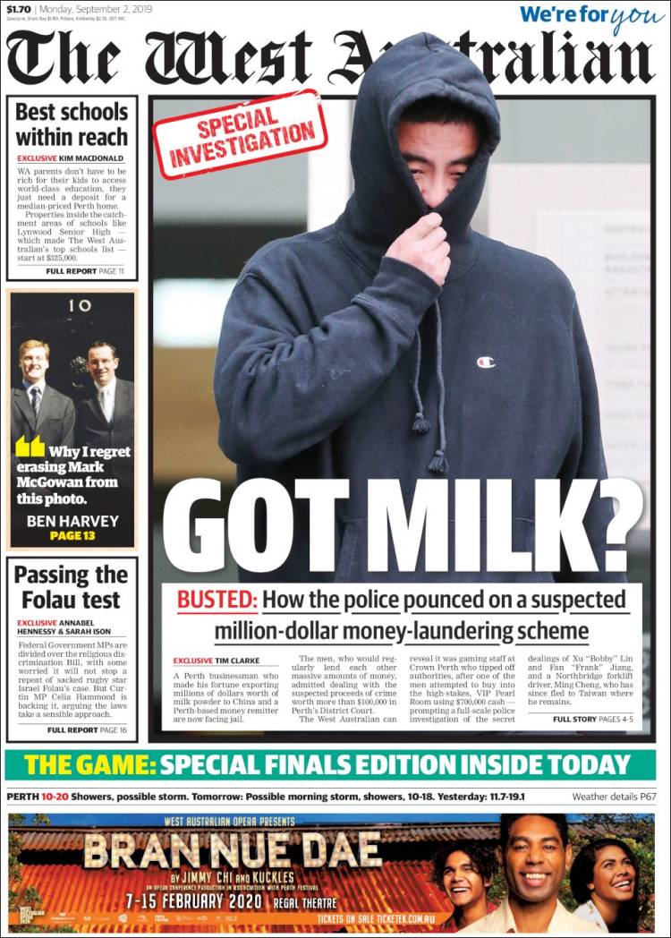 Portada de The West Australian (Australia)