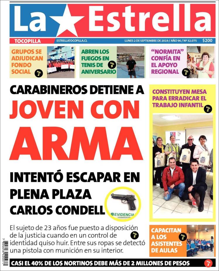 Portada de La Estrella de Tocopilla (Chile)