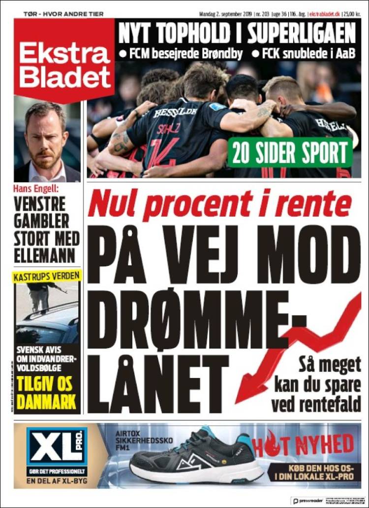 Portada de Ekstra Bladet (Dinamarca)