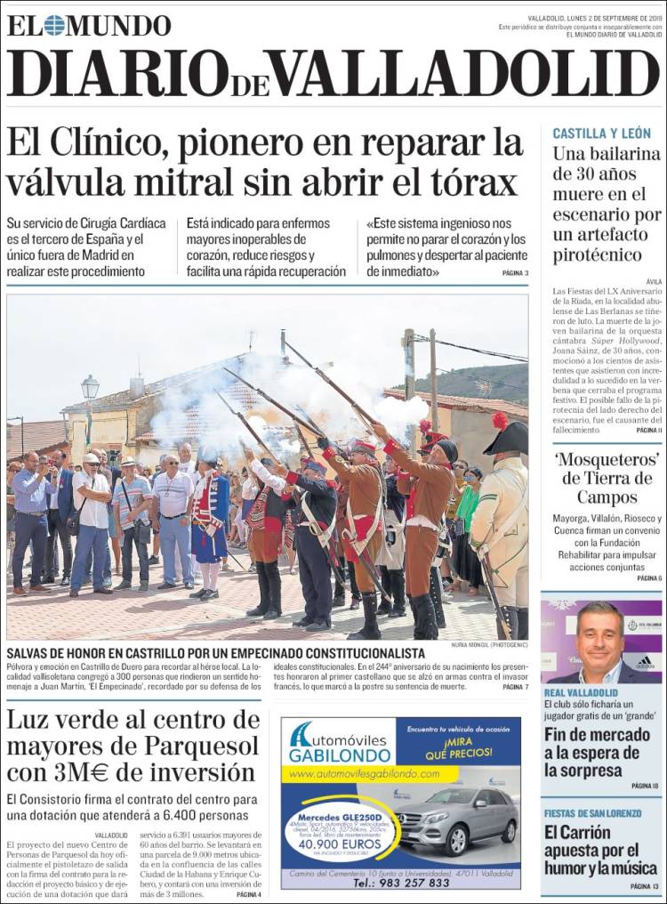 Portada de Diario de Valladolid (Espa&ntilde;a)