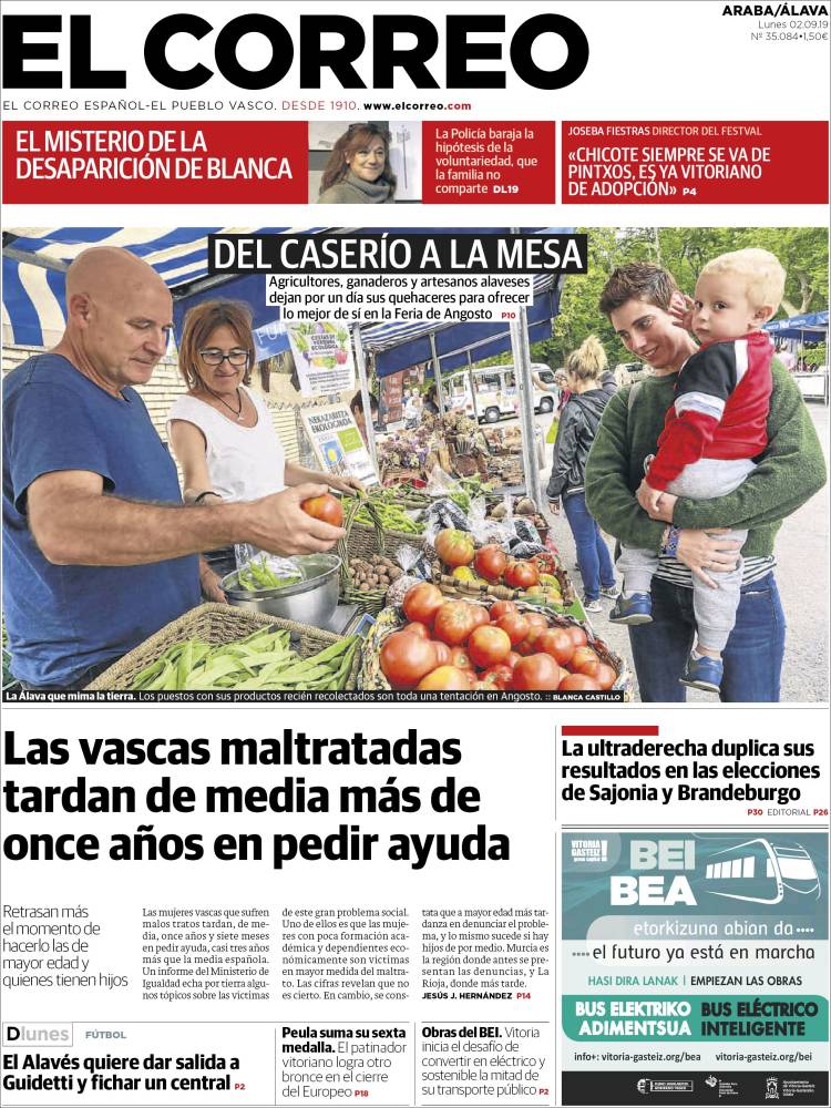 Portada de El Correo - Álava (Espa&ntilde;a)