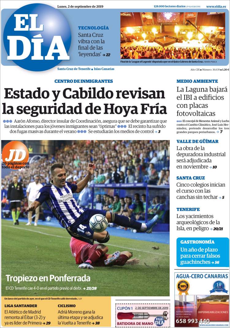 Portada de El Día (Espa&ntilde;a)