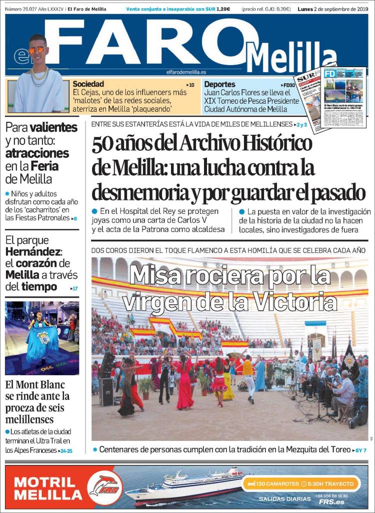 Portada de El Faro de Melilla (Espa&ntilde;a)