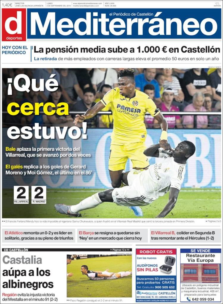 Portada de El Periódico Mediterraneo (Espa&ntilde;a)