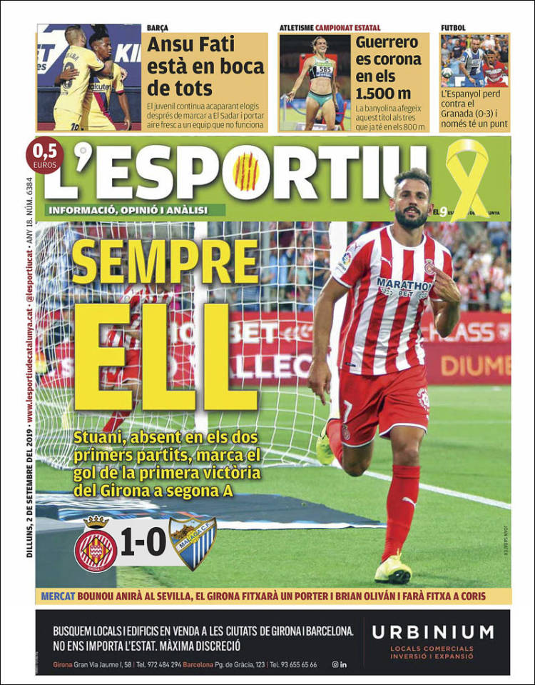 Portada de L'Esportiu : Girona (Espa&ntilde;a)