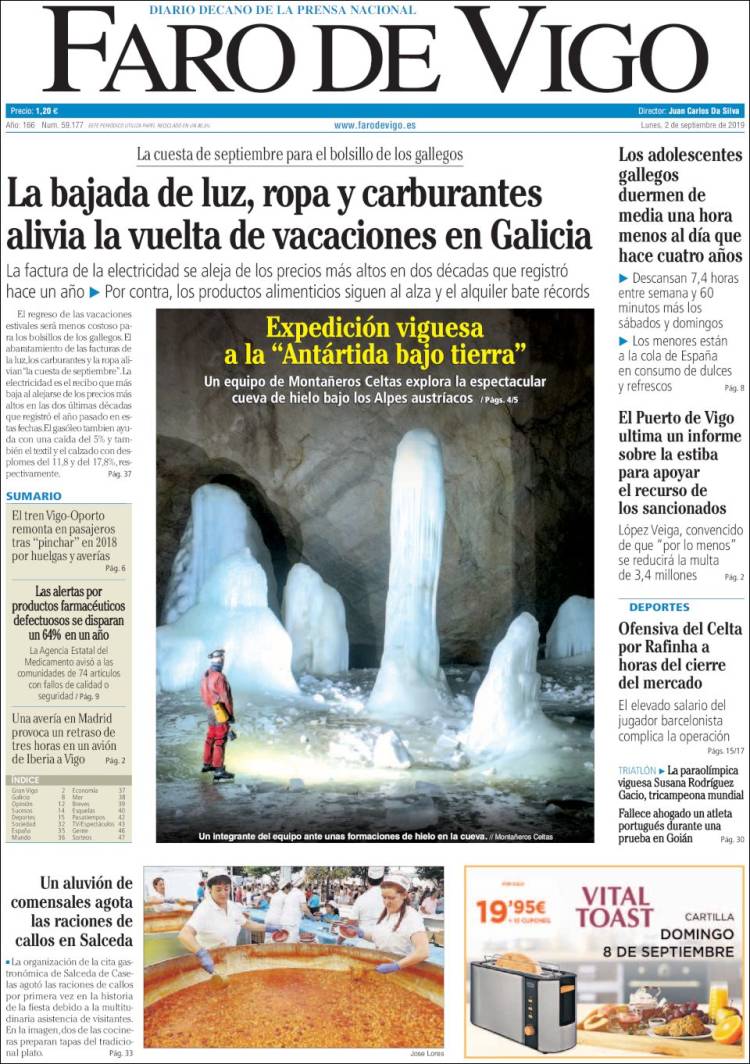 Portada de Faro de Vigo (Espa&ntilde;a)