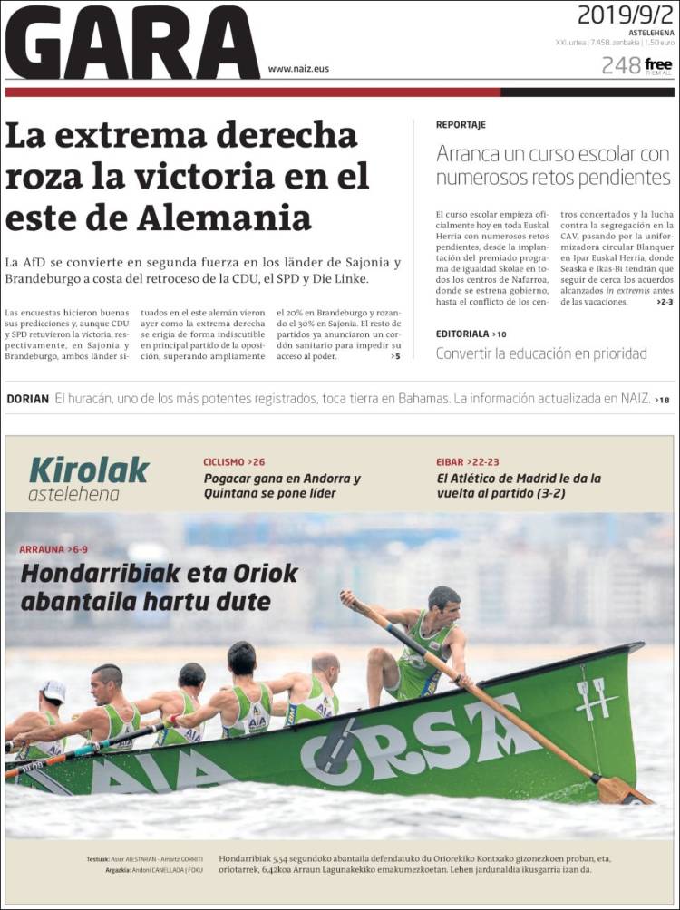 Portada de Gara (Espa&ntilde;a)