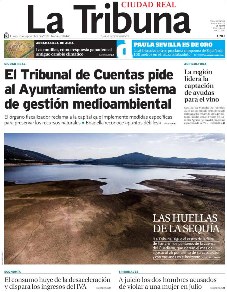 Portada de La Tribuna de Ciudad Real (Espa&ntilde;a)
