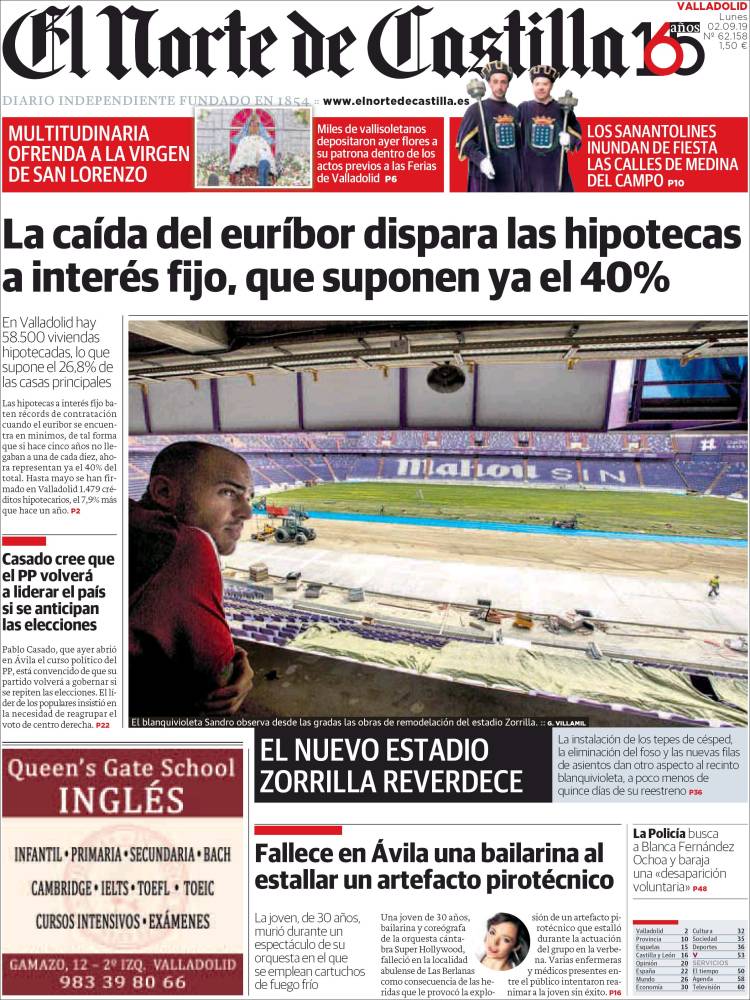 Portada de Norte de Castilla - Valladolid (Espa&ntilde;a)