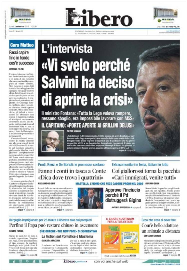 Portada de Libero (Italia)