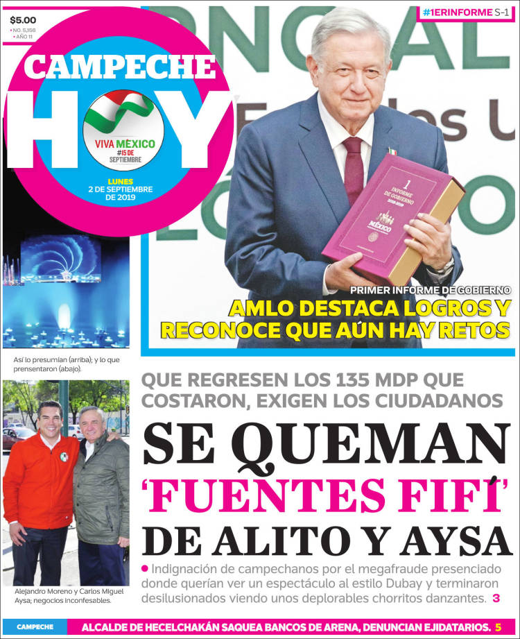 Portada de Campeche Hoy (M&eacute;xico)