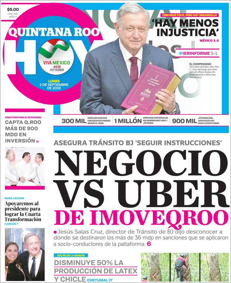 Portada de Quintana Roo HOY (M&eacute;xico)
