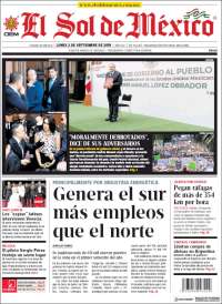 Portada de El Sol de México (M&eacute;xico)