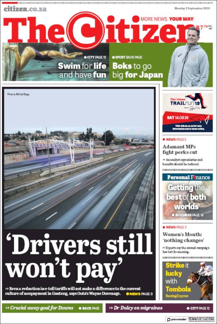 Portada de The Citizen (Sud&aacute;frica)