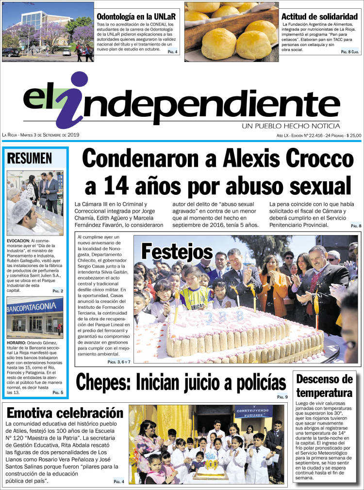 Portada de El Independiente (Argentina)