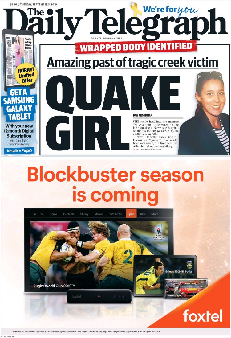 Portada de The Daily Telegraph (Australia)