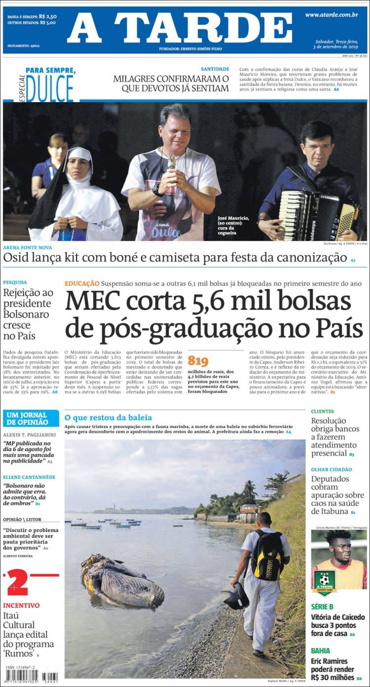 Portada de Diário A Tarde (Brasil)