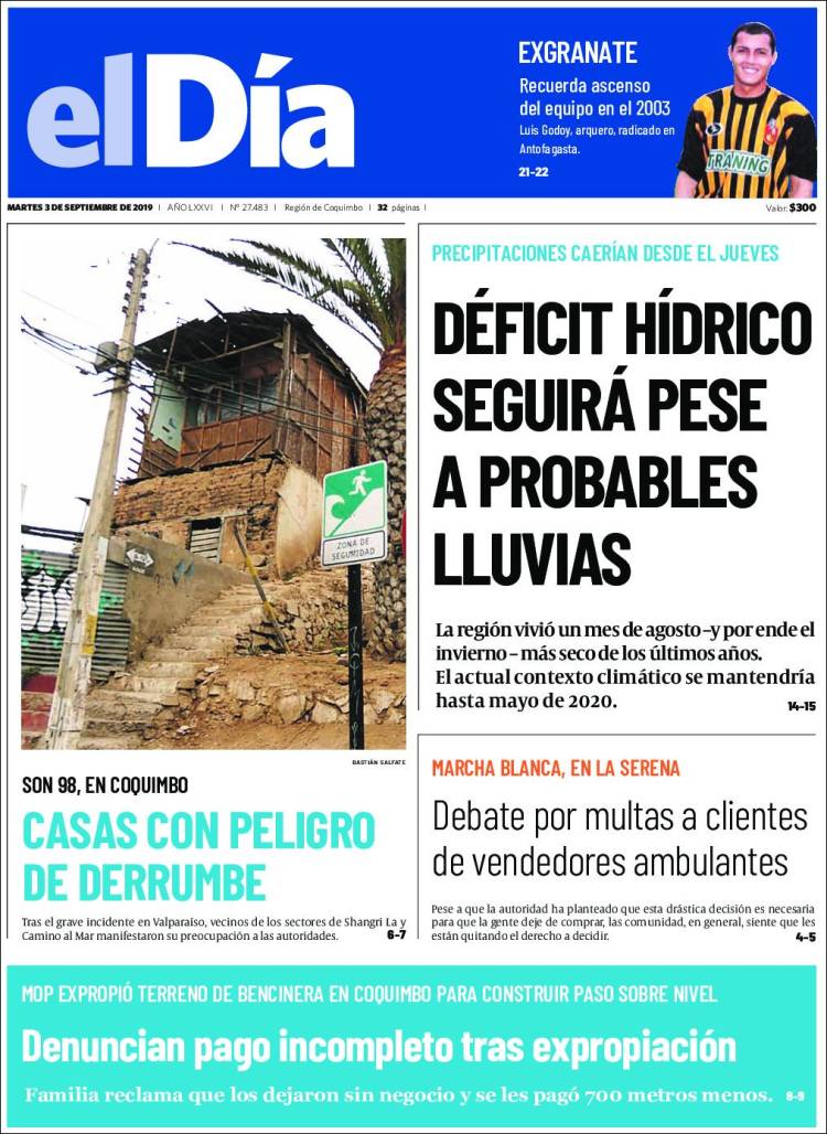 Portada de El Día (Chile)