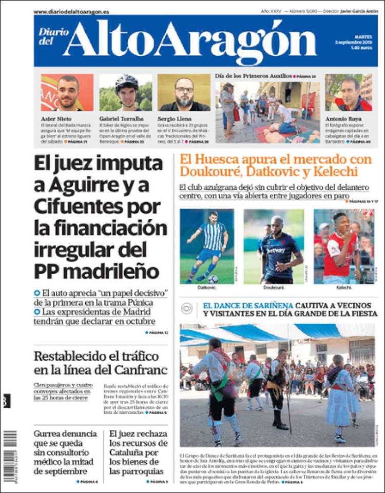 Portada de Diario del AltoAragón (España)