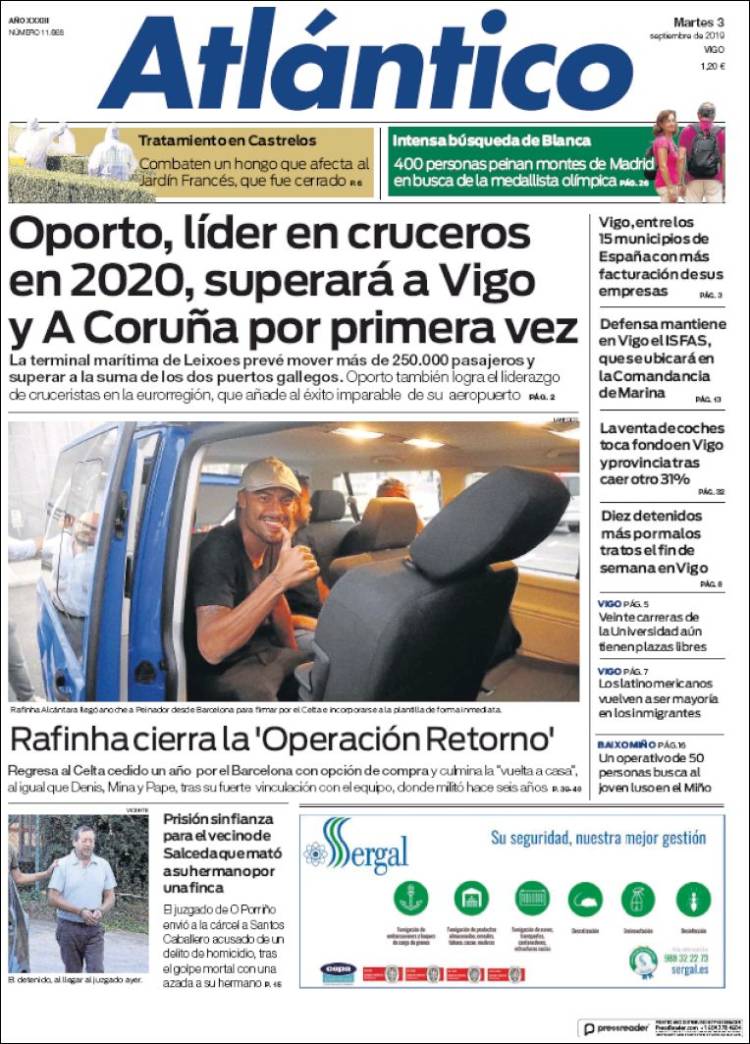 Portada de Atlántico Diario (España)