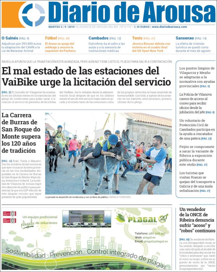 Portada de Diario de Arousa (España)