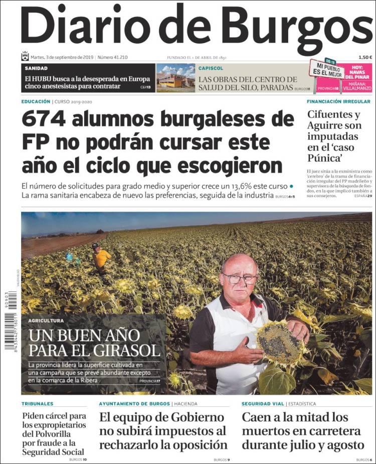 Portada de Diario de Burgos (Espa&ntilde;a)