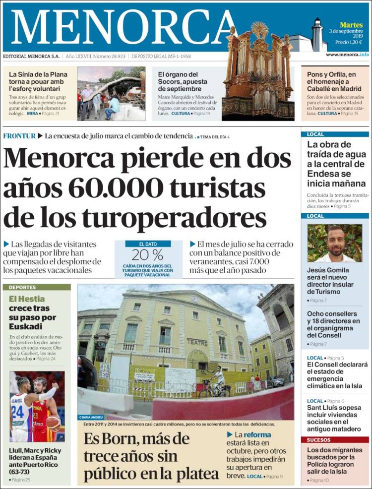 Portada de Menorca - Diario Insular (España)