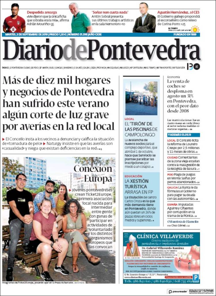 Portada de Diario de Pontevedra (España)