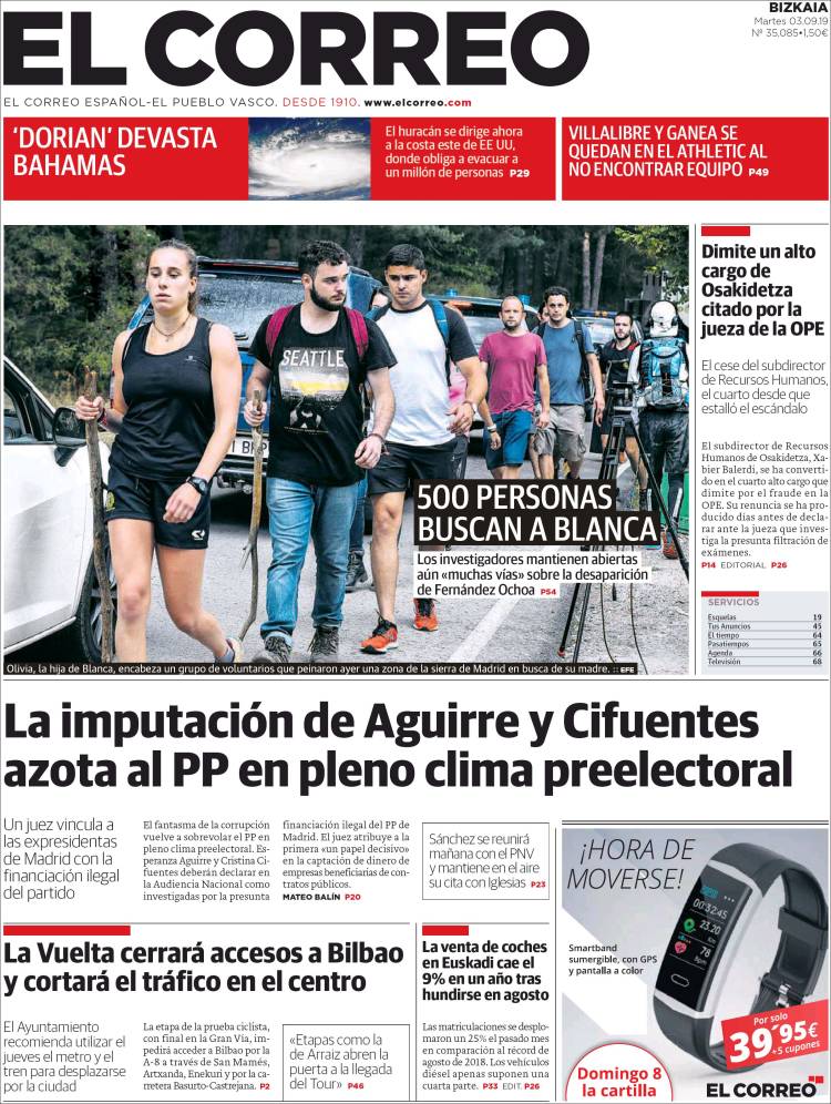 Portada de El Correo (España)