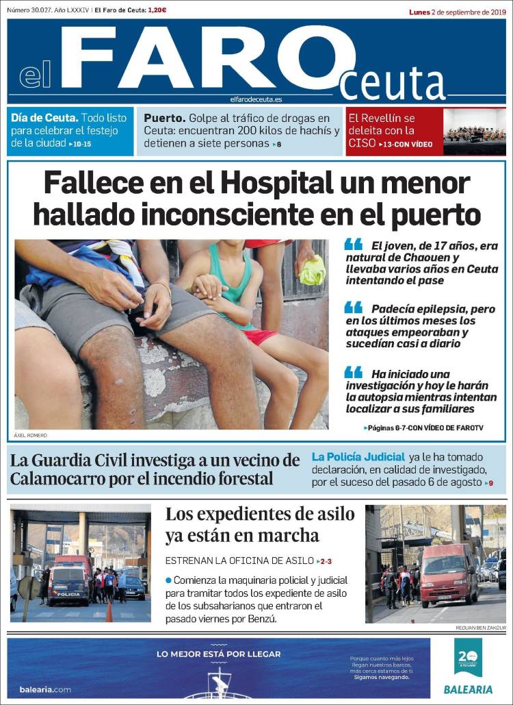 Portada de El Faro de Ceuta (Espa&ntilde;a)