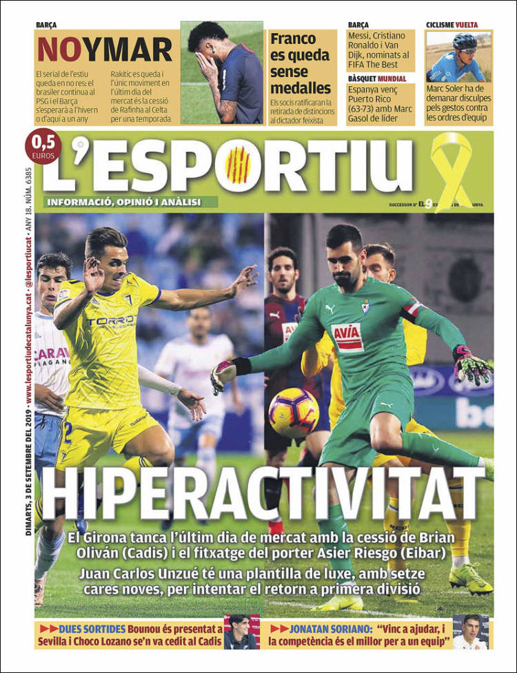 Portada de L'Esportiu : Girona (España)