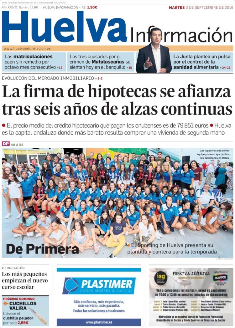 Portada de Huelva Información (España)