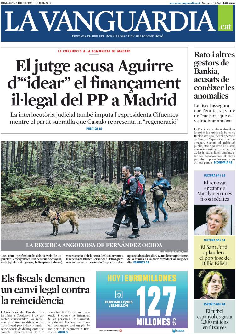 Portada de La Vanguardia (España)