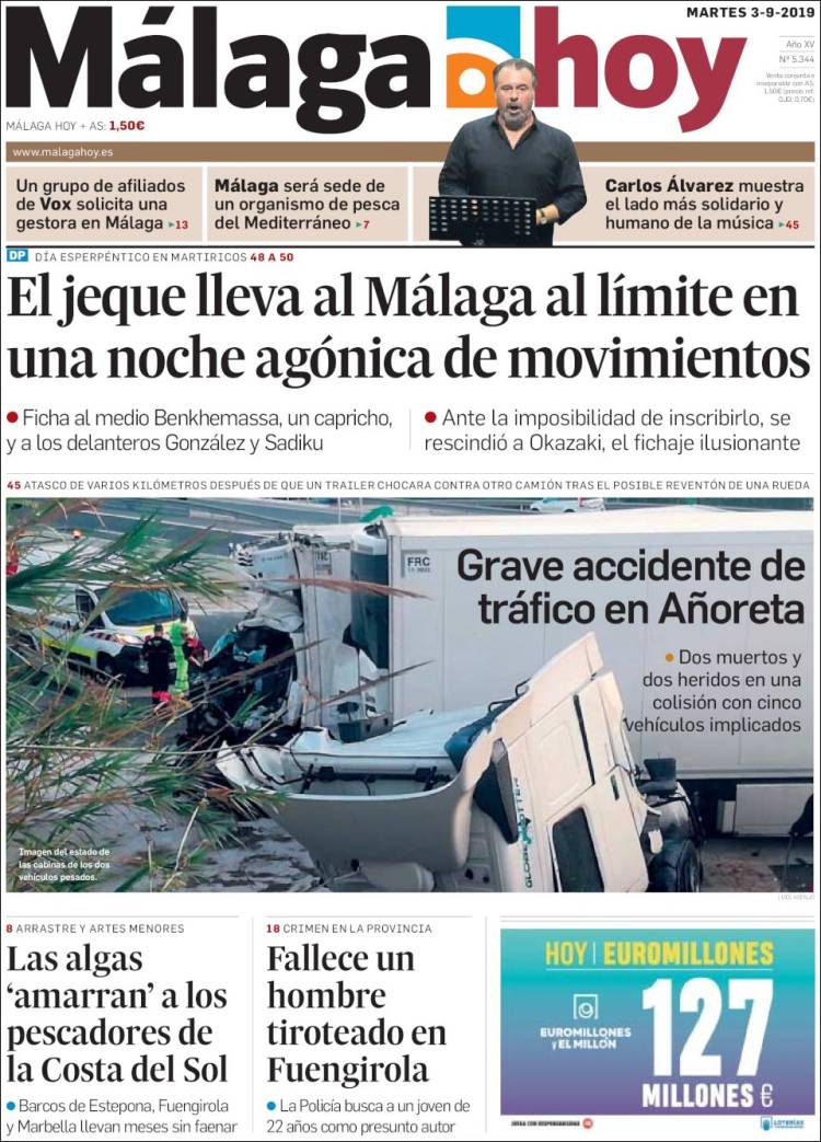 Portada de Málaga Hoy (España)