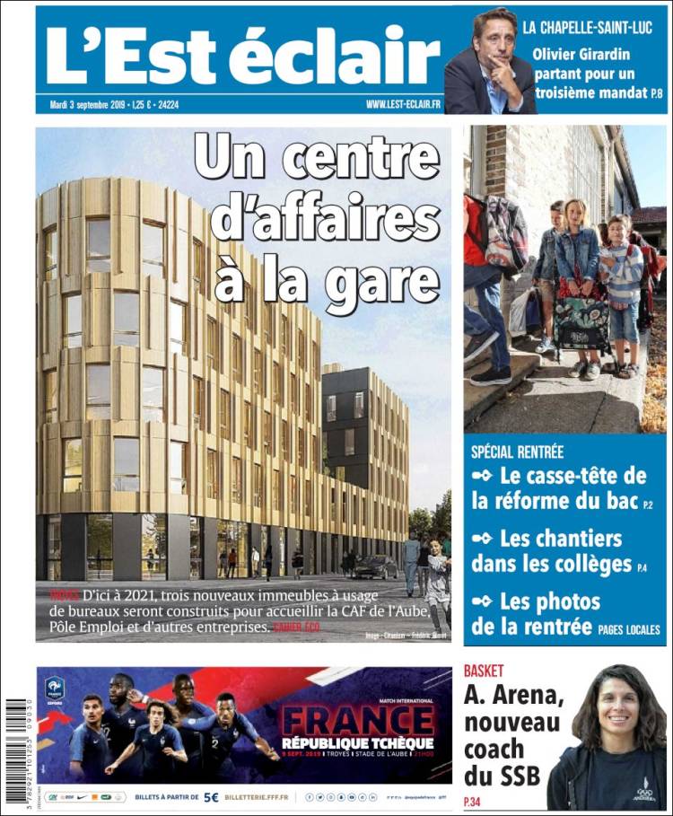 Portada de L'Est Eclair (Francia)