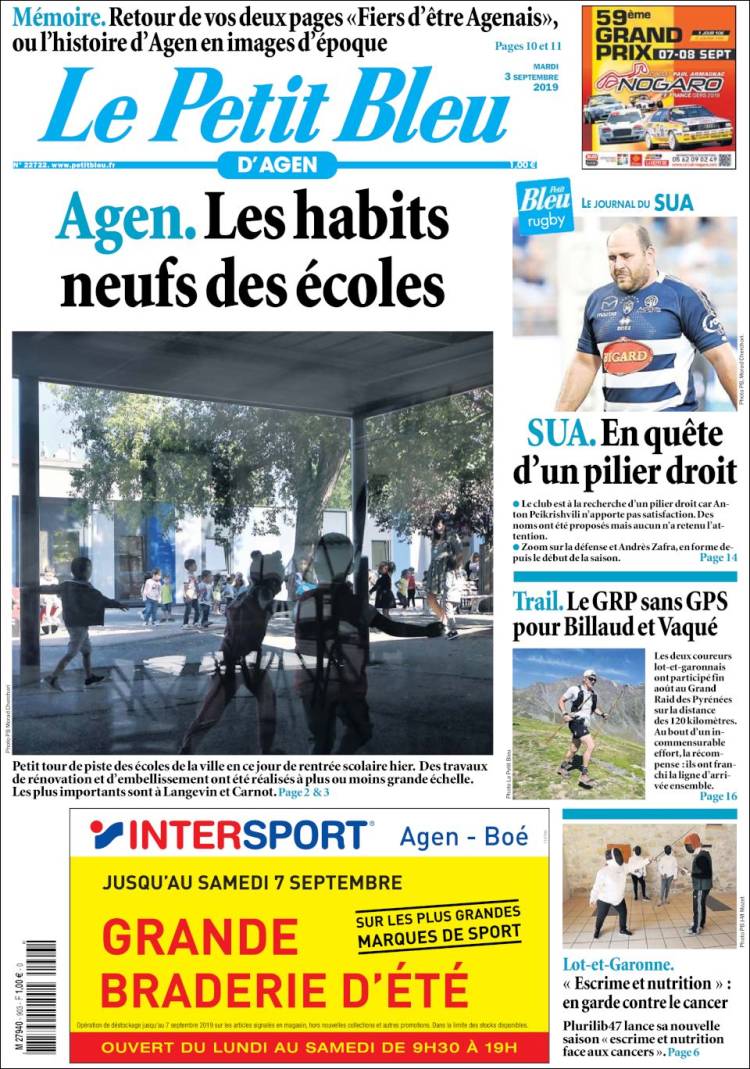 Portada de Le Petit Bleu (Francia)